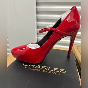 RED Mary Jane heels NEW 7.5